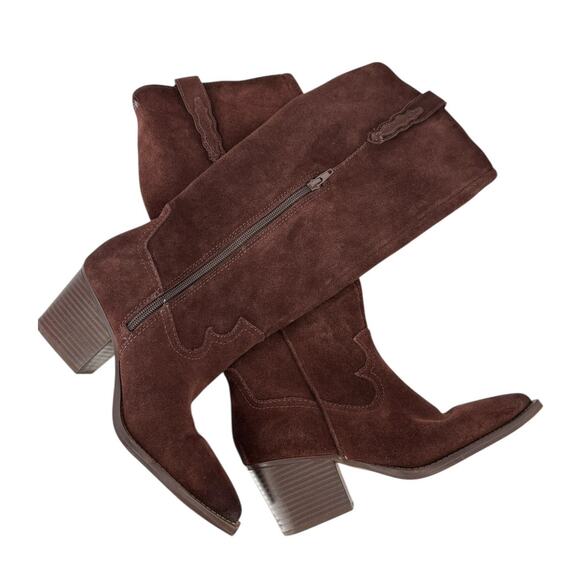 Crown Vintage Shoes - Crown Vintage Sila 2 Tall Western Boots Womens Size 6 Brown Suede Cowgirl